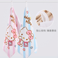 hello Kitty毛巾擦手巾 挂式可爱双面纯棉纱布不掉毛洗澡毛巾家用两条装