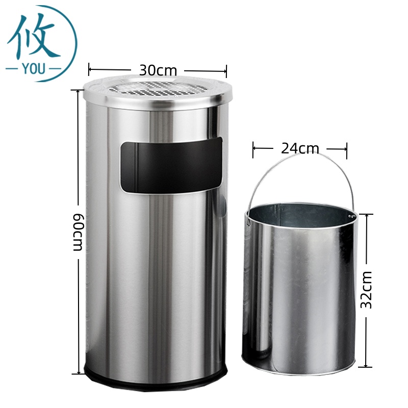 攸 圆形侧开口垃圾桶 30*60cm 个高清大图
