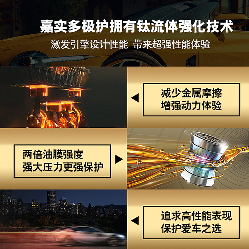 正品嘉实多极护专享马来西亚进口全合成汽车机油发动机润滑油SP 5W-40 1L高清大图