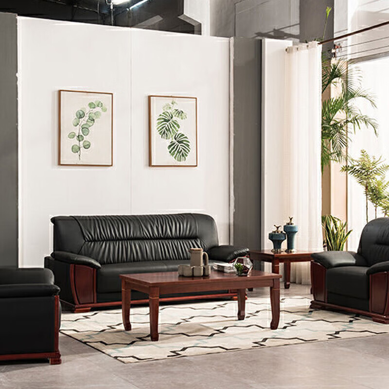 圣斯顿HFZ1809-3HY 黑色三人位真皮沙发2050*830*850mm(单位:张)黑色高清大图