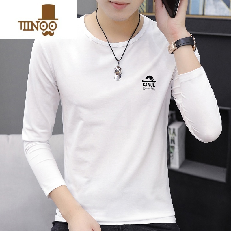 YANXU大码男士长袖体恤秋季外穿T恤衫男装冬季内搭秋衣打底衫薄款高清大图