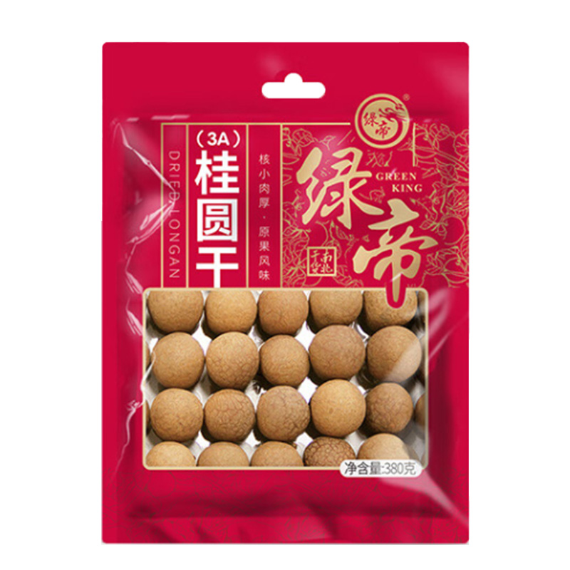 绿帝桂圆干3A外观光滑皮薄肉厚香甜美味果肉透亮能煮能泡380g
