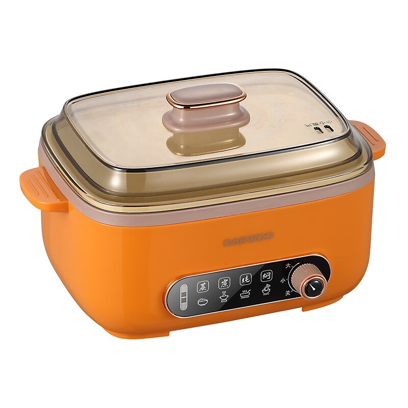 大宇daewoo电煮锅家用18l蒸煮锅多功能料理电火锅dykgs152橙色