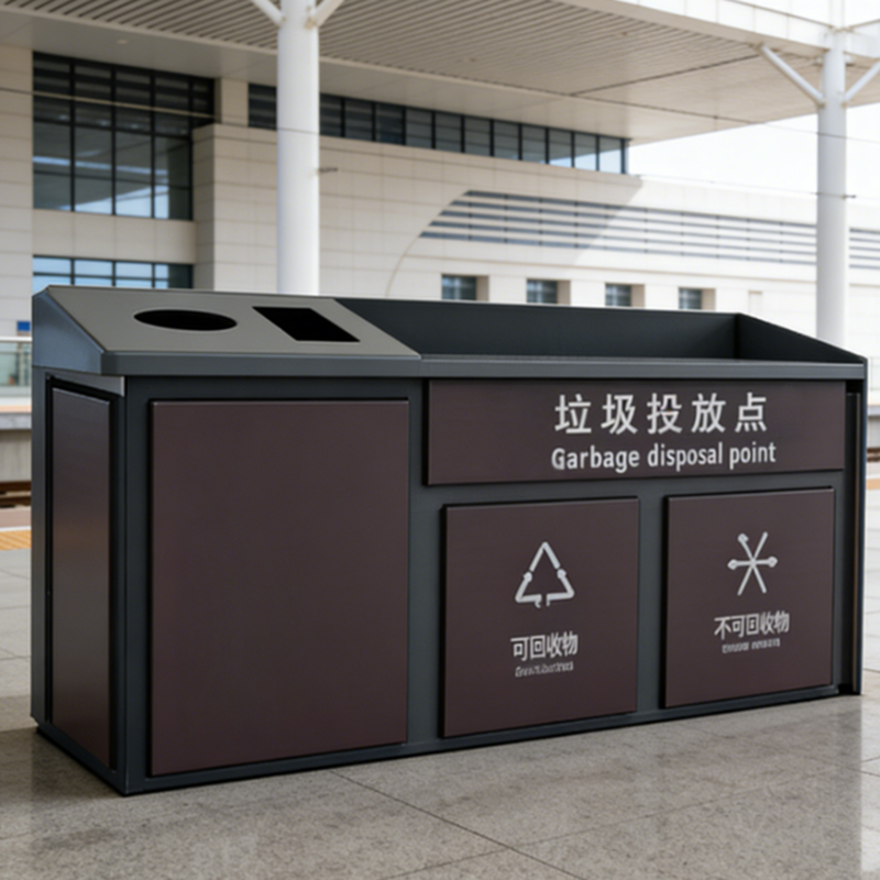 安虎 垃圾投放箱 A-304不锈钢款 个高清大图
