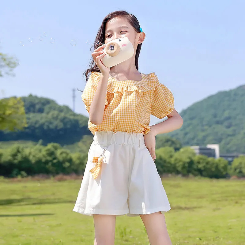 女童洋气短袖套装女孩夏季网红儿童时尚中大童童装小学生宽松夏装 莎丞