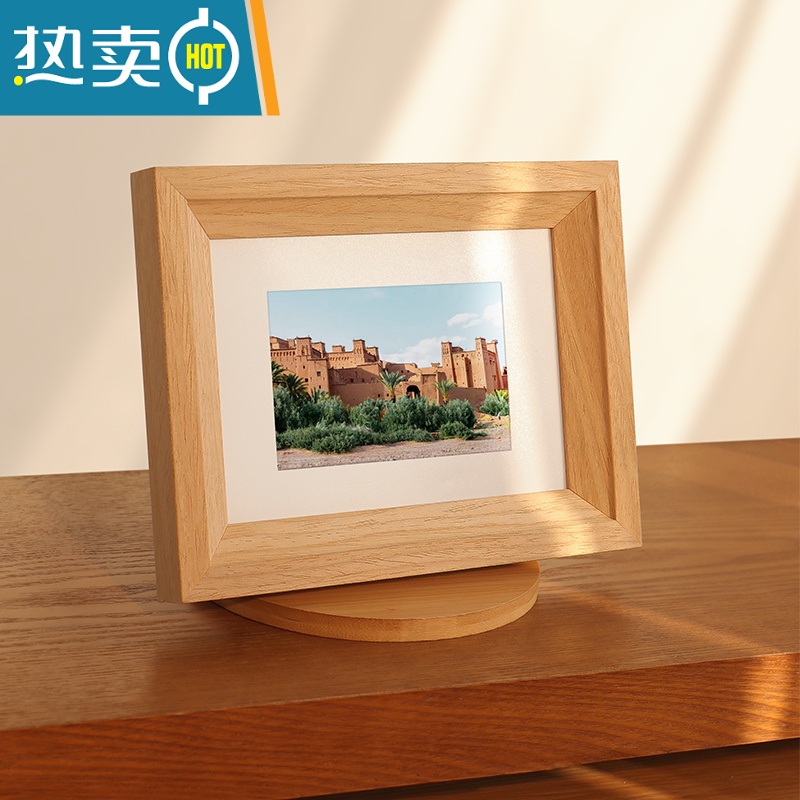 敬平照片打印加相框摆台洗照片做成定制礼物六寸6寸7寸实木相册框挂墙 原木色+[免费洗照片] 10寸[可放20.3x25.高清大图