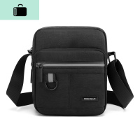 2020新款男士牛津布休闲轻便单肩背包中老年人老人爷爷旅游斜挎包NEWLAKE 竖版黑色