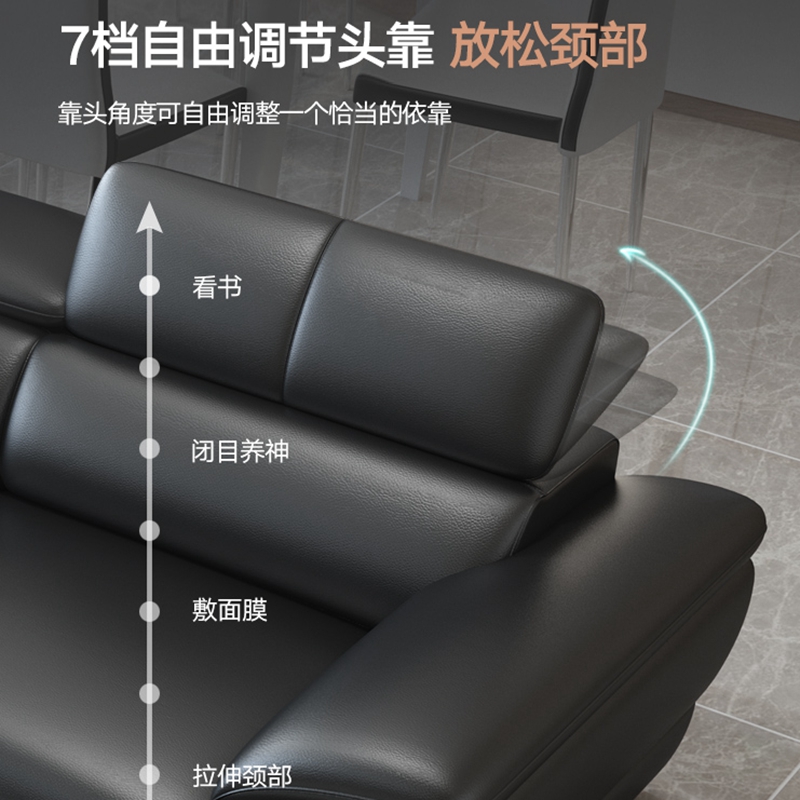 北欧真皮沙发头层牛皮现代简约客厅意式转角小户型中厚皮组合家具高清大图