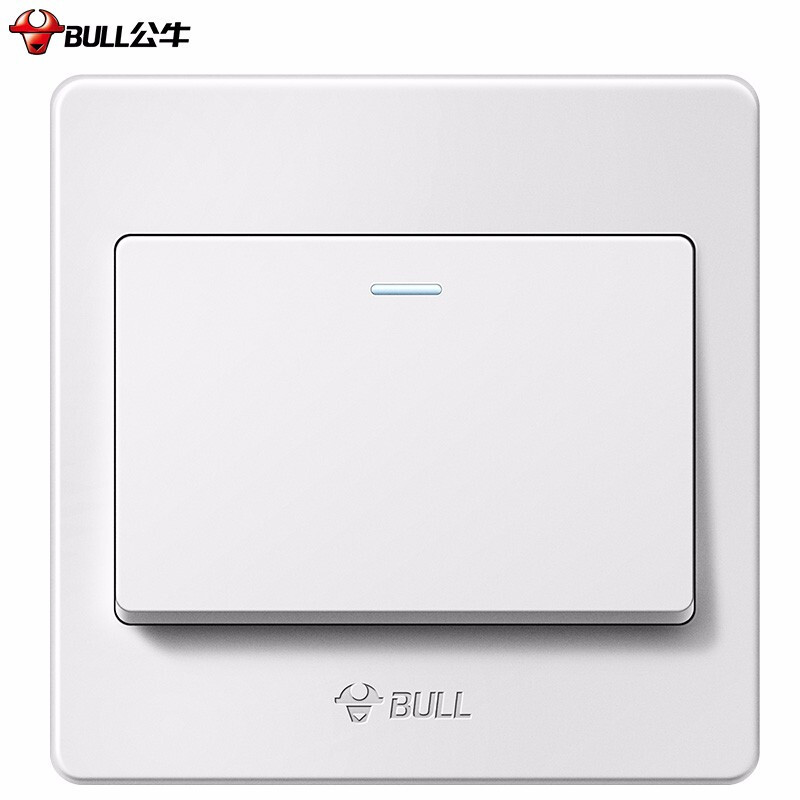 公牛(BULL) 开关插座面板 单开双控开关1开一开双控开关一位双控面板G07K112Y(5个)