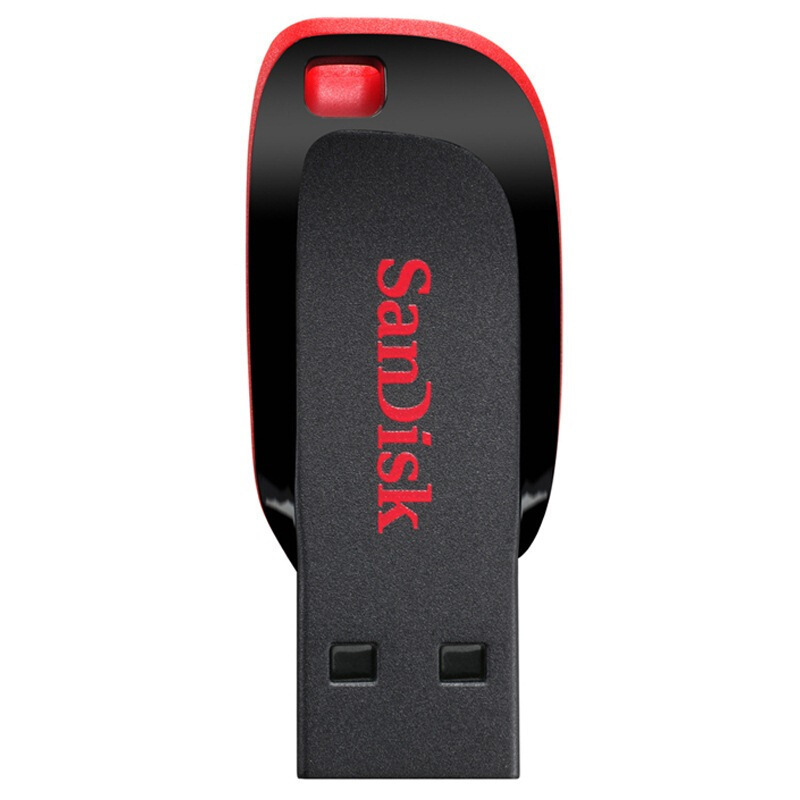 闪迪(SanDisk)酷刃(CZ50)U盘 USB2.0 高速迷你创意加密优盘 正品 16GB u盘 黑红色