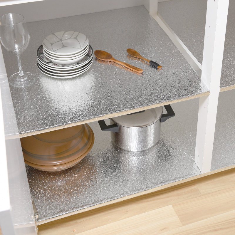 厨房防油贴纸耐高温铝箔锡纸防水防潮油烟机自粘墙壁贴灶台用墙纸 小