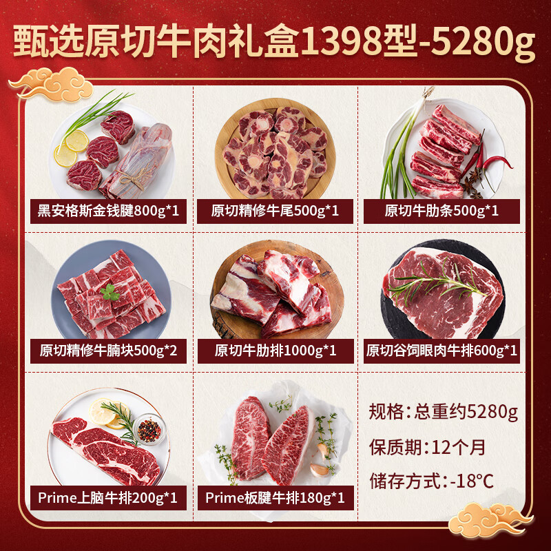 肉管家Mr.Meat甄选原切牛肉礼盒1398型5280g高清大图