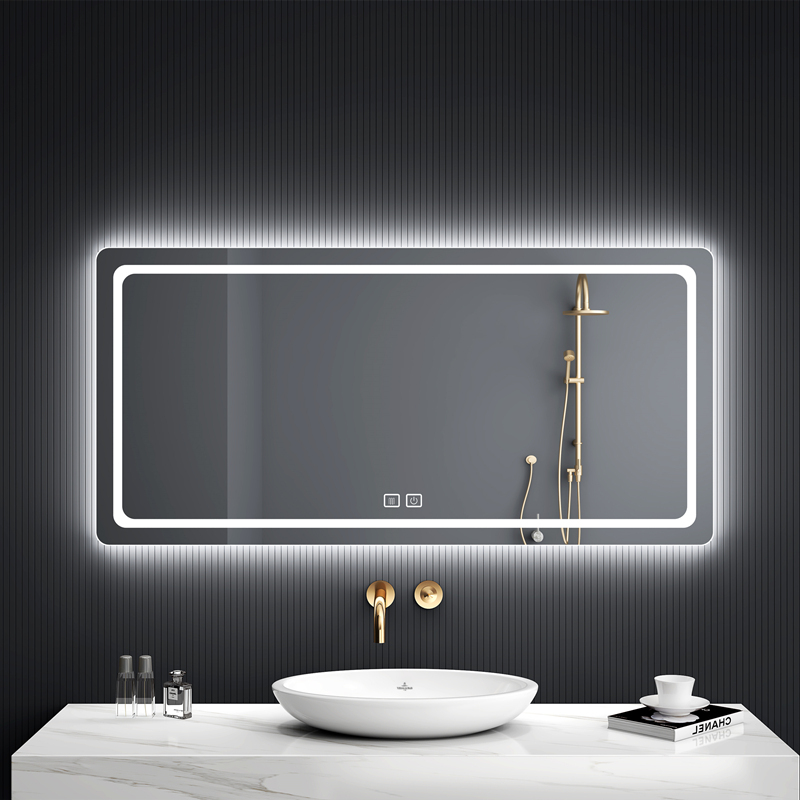 智能浴室镜触摸屏挂墙式卫生间镜子带灯led厕所卫浴镜发光防雾镜视频