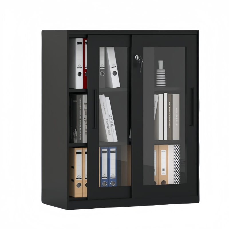 攸形玻璃门矮柜1090*900*400mm台高清大图