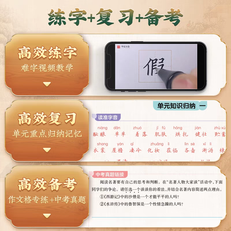 [八年级] 上册+下册 [正版]2024七年级上册语文字帖初中生练字帖七八九年级下册同步人教版衡水体英语字帖鞋子课课练正高清大图