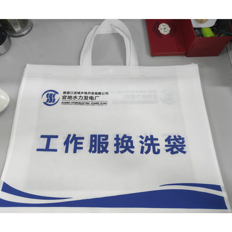 洗衣袋 无纺布材质 带logo双面印制 带塑料纽扣 带提手高清大图