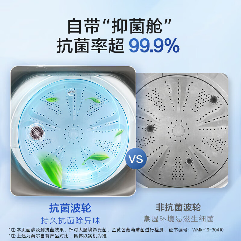 海尔洗衣机 一级能效 波轮变频 10KG桶自洁 原厂品质 EB100B20Mate1高清大图