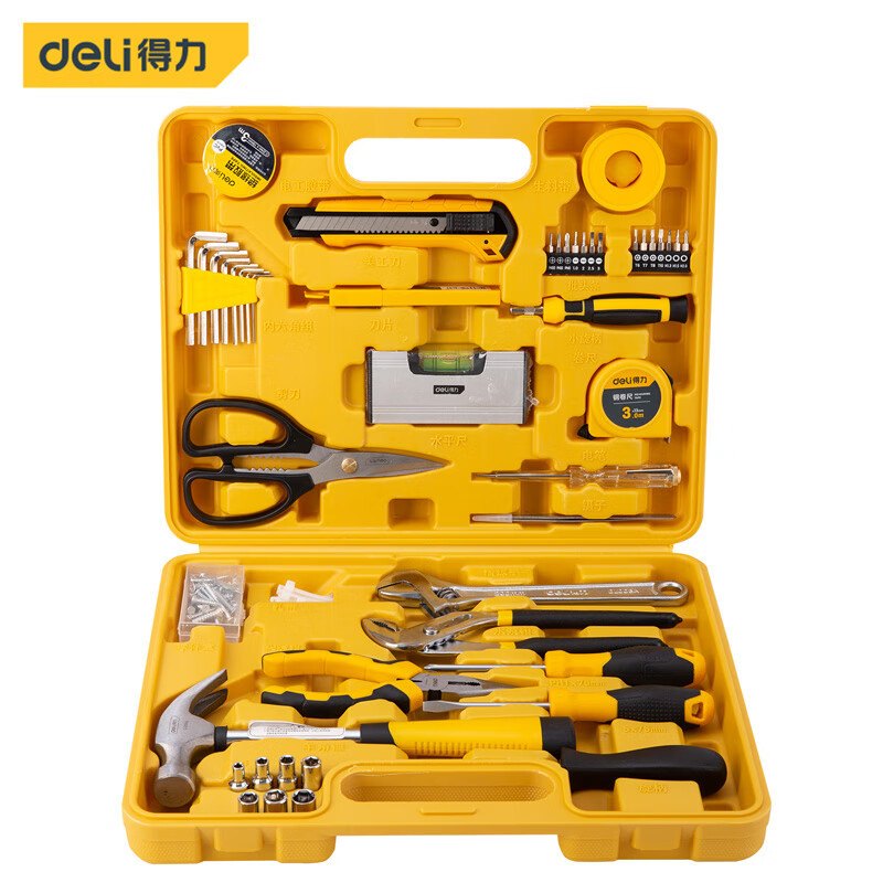 得力(deli)DL1048J工具箱套装电工木工维修五金多功能手动工具组套 48件工具套装 定制1件