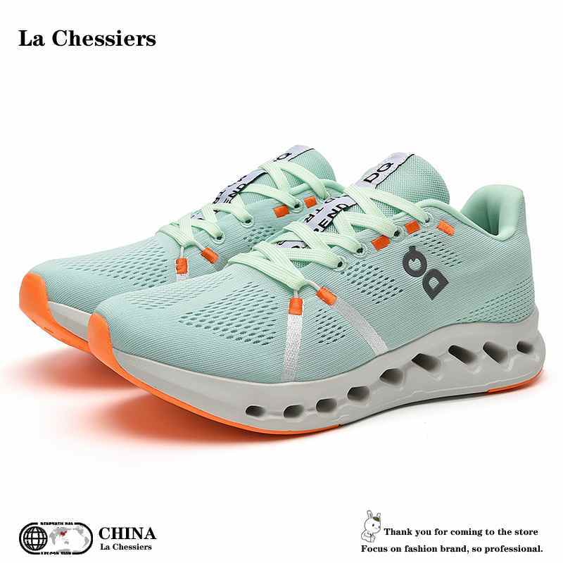La Chessiers户外跑步鞋男2025新款透气马拉松长跑运动鞋飞织网面减震时尚休闲防滑鞋