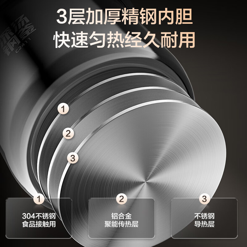 苏泊尔(SUPOR)电压力锅 电饭煲 家用智能预约定时 高压锅不锈钢内胆SY-50FC08 5L高清大图