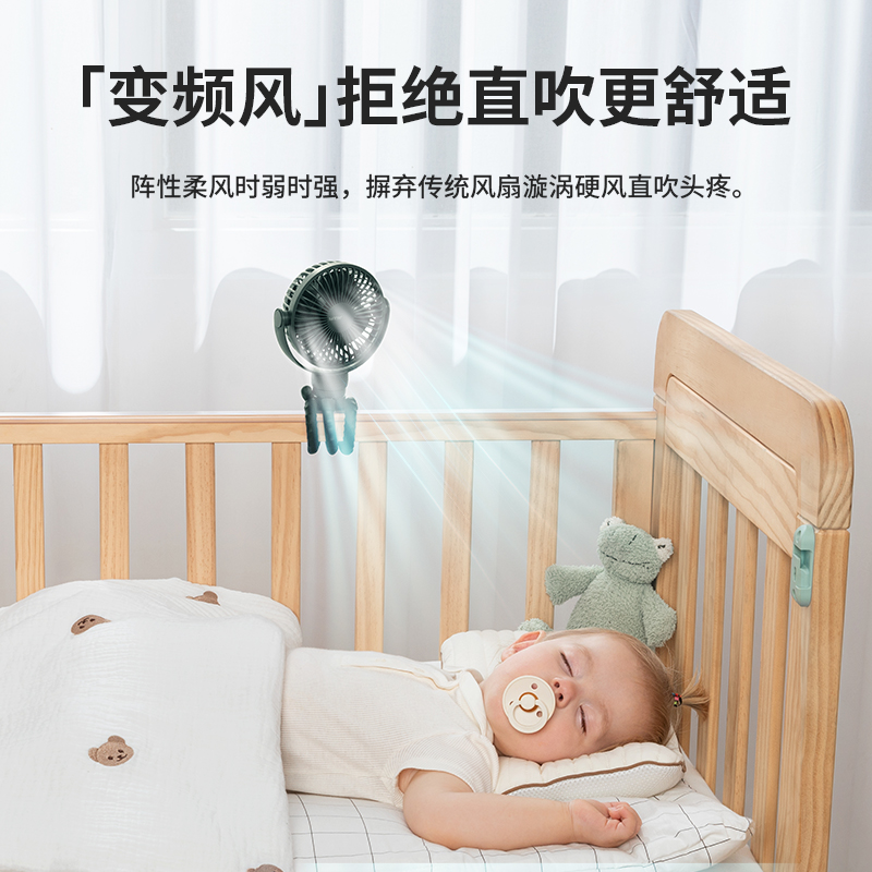 几素风宝婴儿车柔风小风扇便携式八爪鱼可充电 白色Stroller Fan Life1 Plus（FA24）4000mAh高清大图