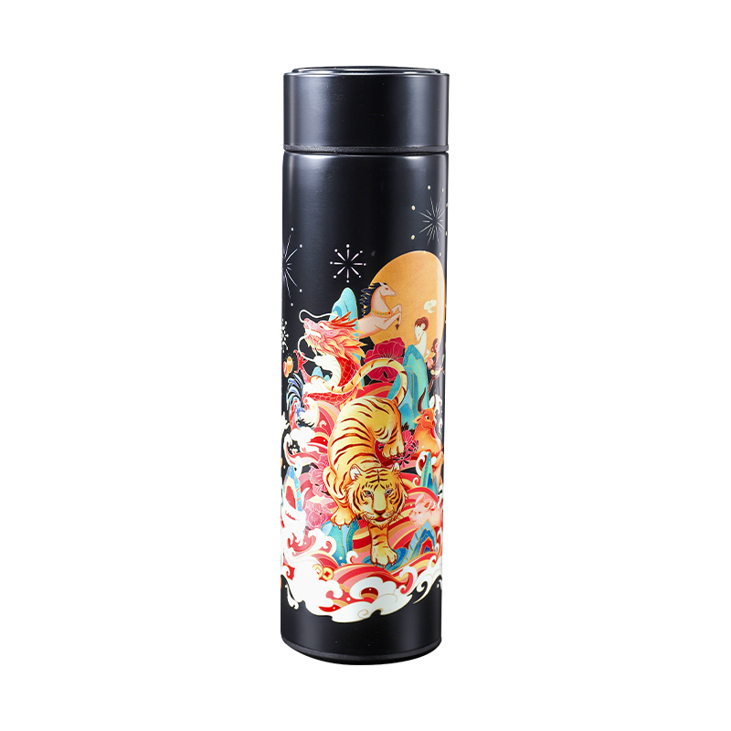 康巴赫(KBH)智能温显保温杯礼盒不锈钢水杯子 纪念品中国风挚爱款文创礼品实用 保温杯450ml