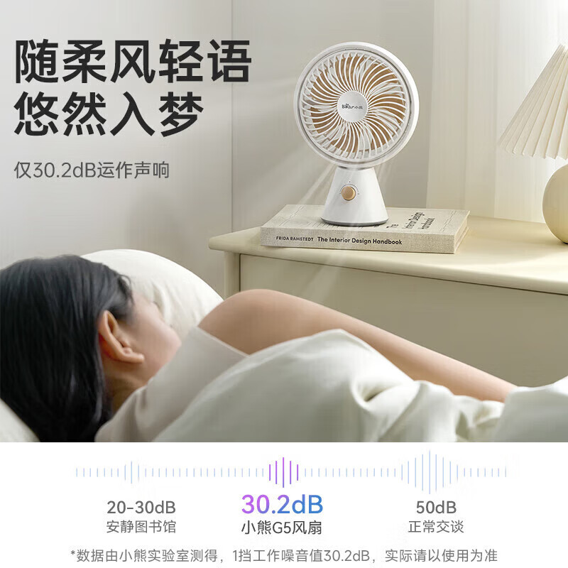 小熊(bear)电风扇风扇家用手持迷你小风扇台扇USB电风扇轻音桌面学生宿舍神器可高清大图