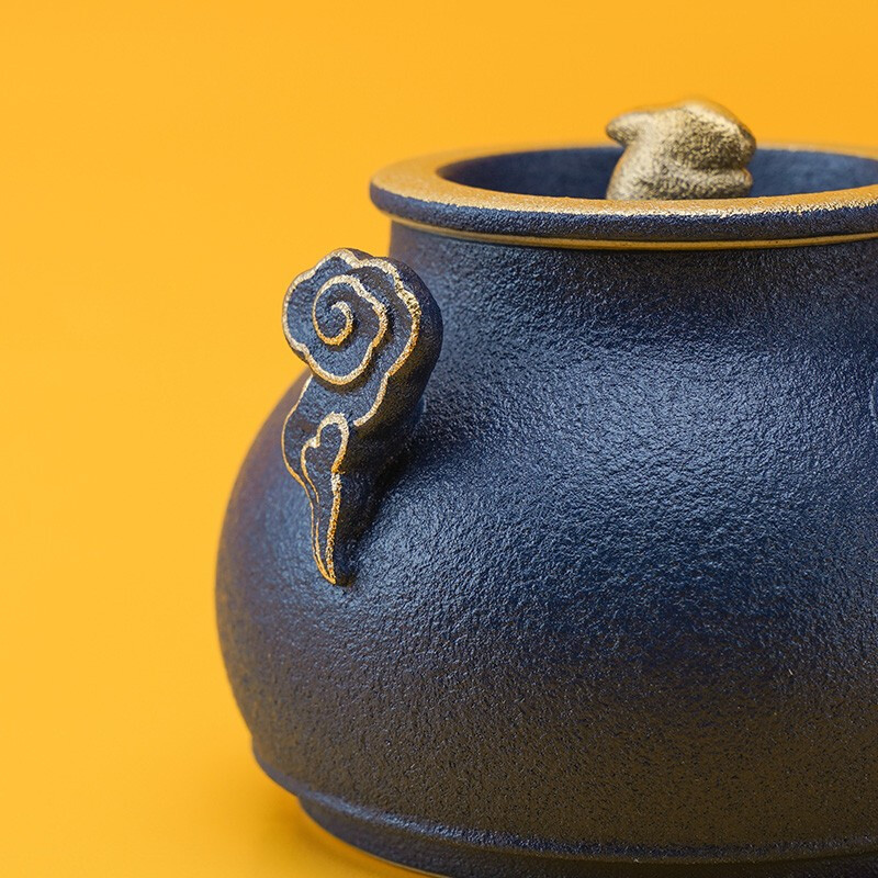 万仟堂(EDENUS) 秋月神游 快客杯蓝砂釉(一壶一杯一便携包)高清大图