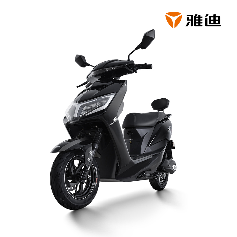 雅迪锐致60v20a电动车成人电瓶踏板车代步男女电动轻便摩托车新亮黑