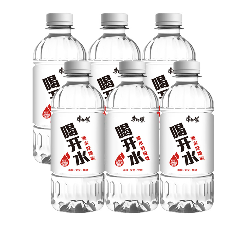 康师傅喝开水熟水饮用水380ml*6瓶纯净水瓶装水会议家庭用水