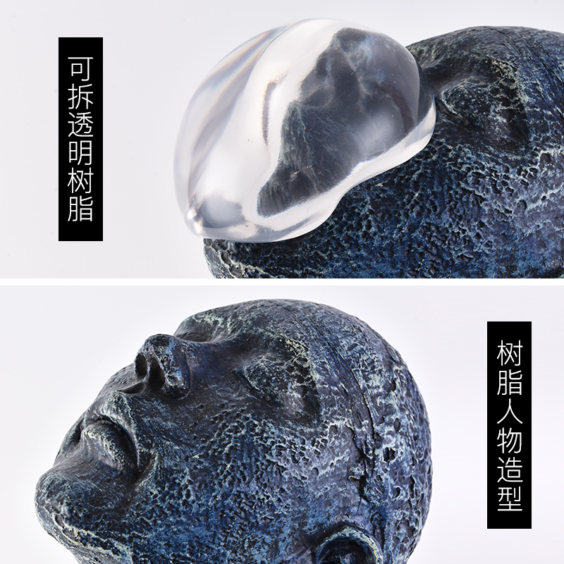 现代轻奢人像塑树脂抽象艺术摆件酒店客厅玄关北欧家居软装饰品 白色大卫
