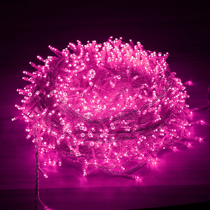 led灯串彩灯闪灯串灯星星户外灯五条装暖白其他颜色请备注30米300灯插