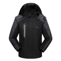 男女户外情侣冲锋衣定做加绒加厚棉衣外套登山徒步冲锋衣 4XL 男黑色