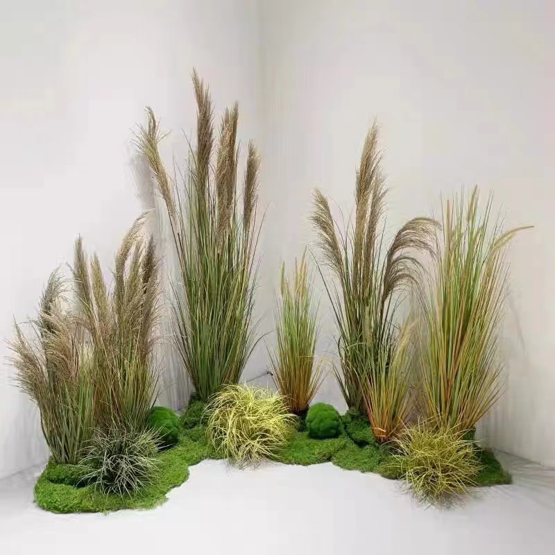 仿真网红天然芦苇假绿植植物造景盆栽摆件 每个规格各10盆起售高清大图
