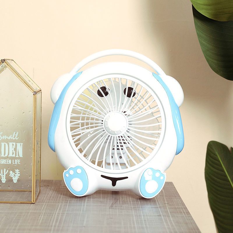 卡通电风扇台式学生宿舍床头扇迷你小风扇静音家用电扇办公室风扇粉色