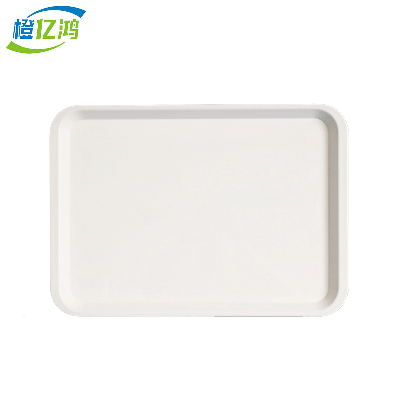 橙亿鸿 耐高温白色密胺托盘 直边款40*28*2cm 个