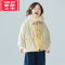 可莉允2022新款中小童女童秋冬加绒棉衣韩版碎花夹棉灯芯绒洋气内胆棉袄棉服