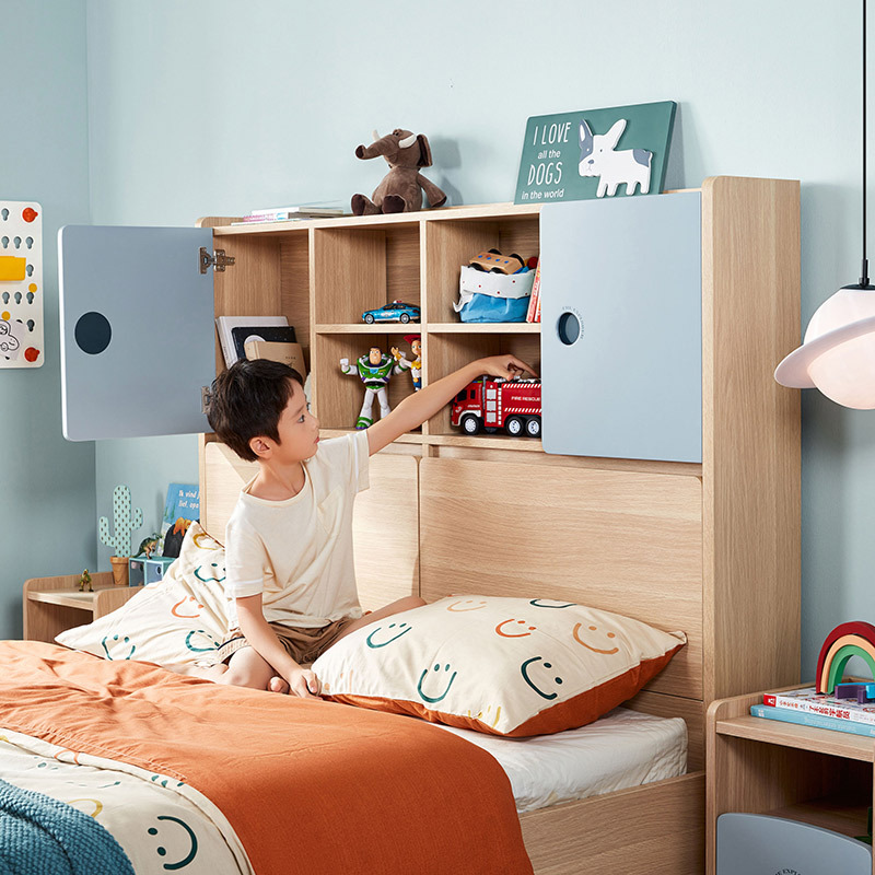 林氏家居实木脚儿童床家用卧室小型少儿男女孩单人床主卧家具ku2a