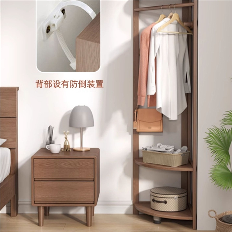 转角衣帽架落地卧室挂衣架简易置物架家用拐角挂衣服架子