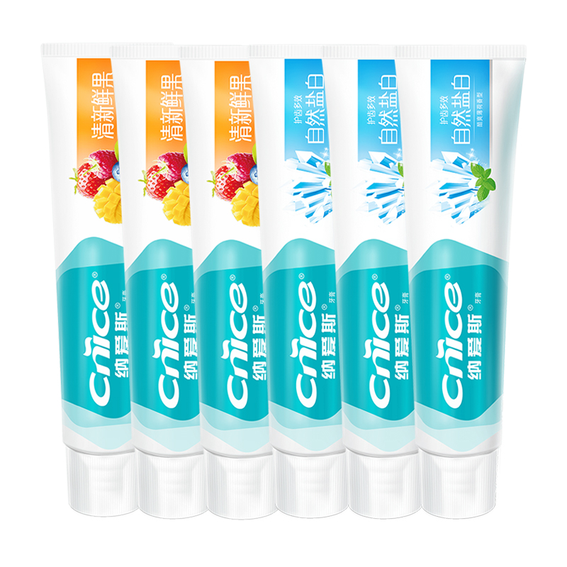 纳爱斯自然盐白牙膏(120g*2支装)高清大图