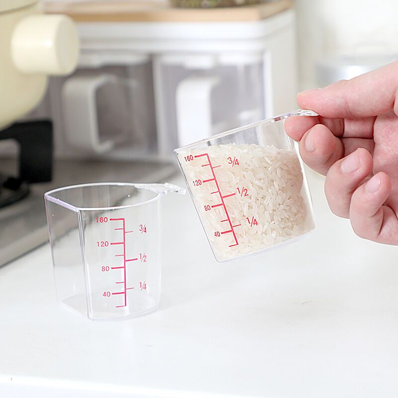 量米杯家用透明带刻度舀米杯量米器塑料小号毫升量杯米杯厨房工具厨房