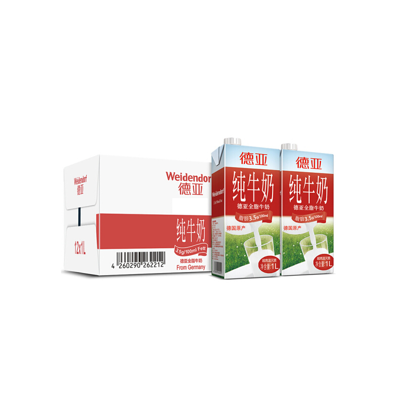 德亚全脂牛奶1L*12