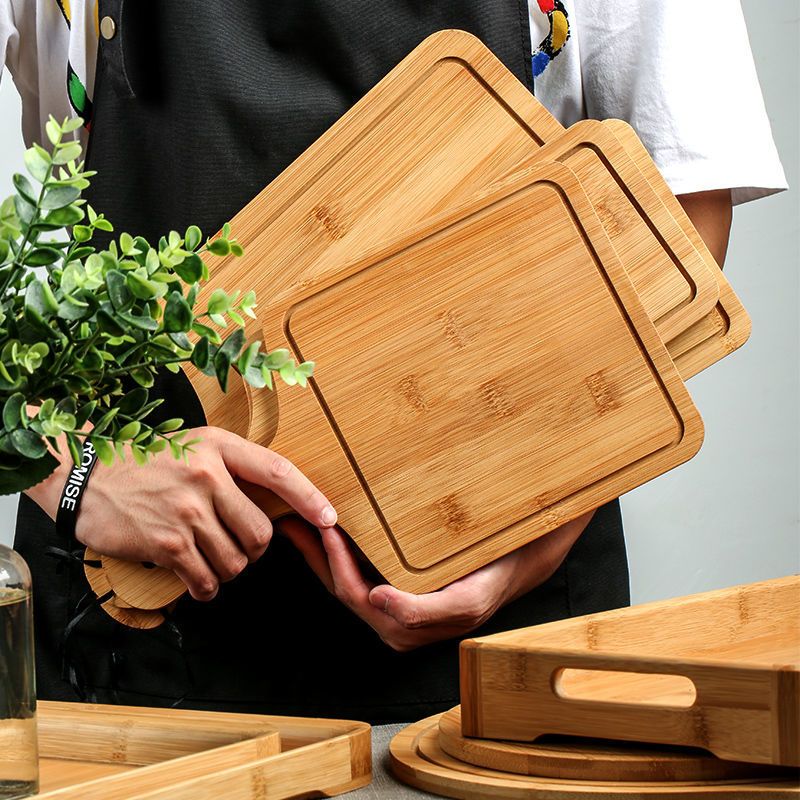 楠竹披萨盘托盘家用烘焙工具烤盘牛排盘面包蛋糕木板托长方形盘子 全楠竹厚1cm厚6寸圆盘