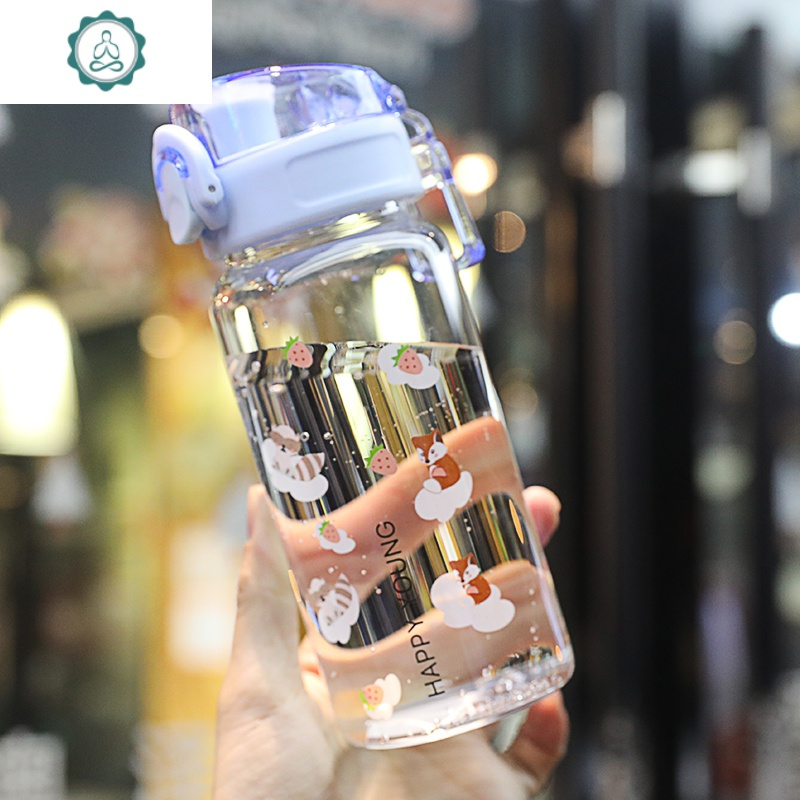 少女心水杯高颜值玻璃水杯女学生便携可爱简约弹玻璃杯
