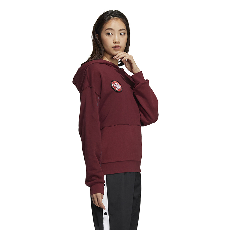 adidas阿迪达斯三叶草卫衣女装春秋季新款连帽运动套头衫hd0339