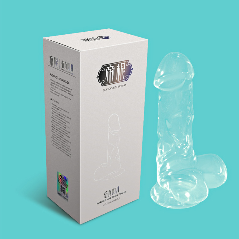 沃色仿真阳具女自慰器手动抽插情趣用品透明假阴茎女性专用假jj