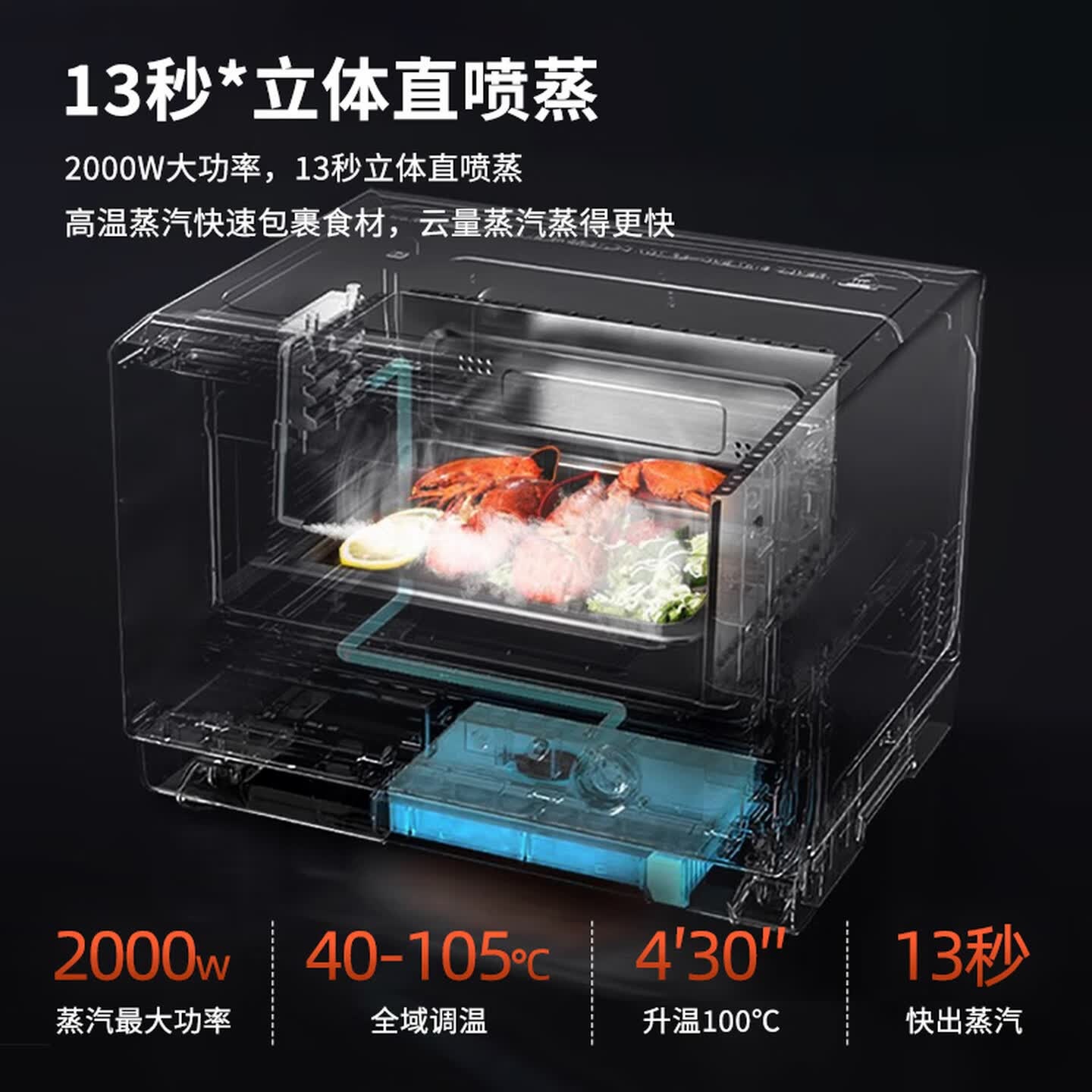 Galanz 格兰仕微波炉20L变频下拉门微蒸烤炸四合一微波炉烤箱一体机智能D90Q20ESXLV-RTA(B0)高清大图
