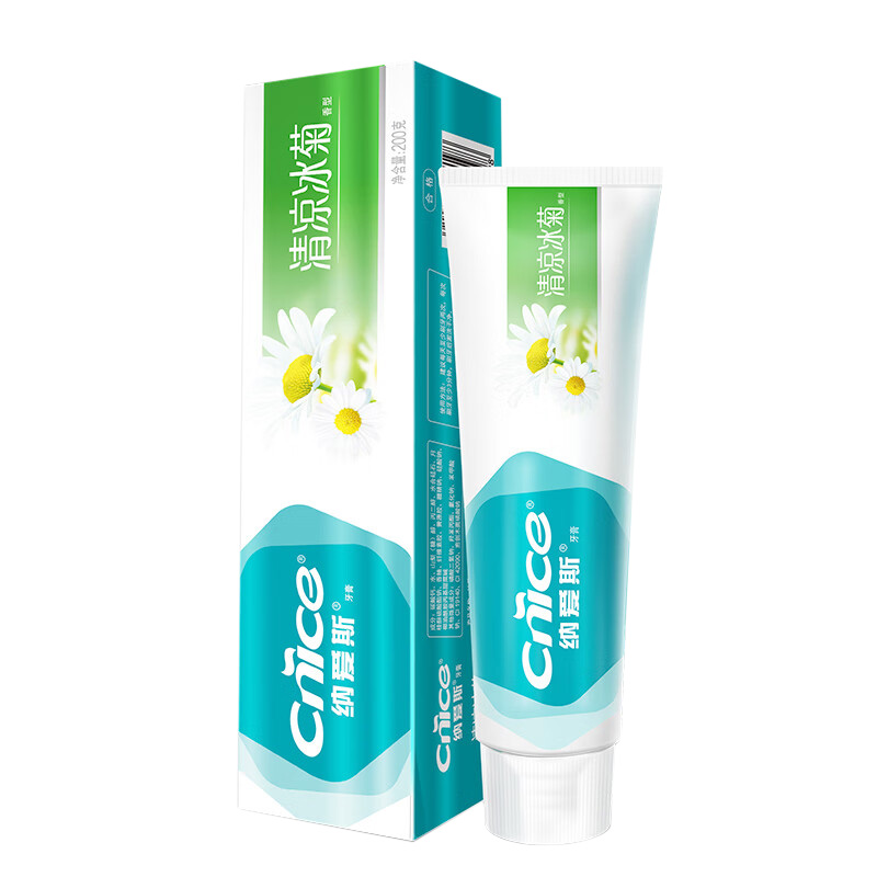 纳爱斯牙膏去除牙渍清新口腔口气三重呵护清凉冰菊香型200g