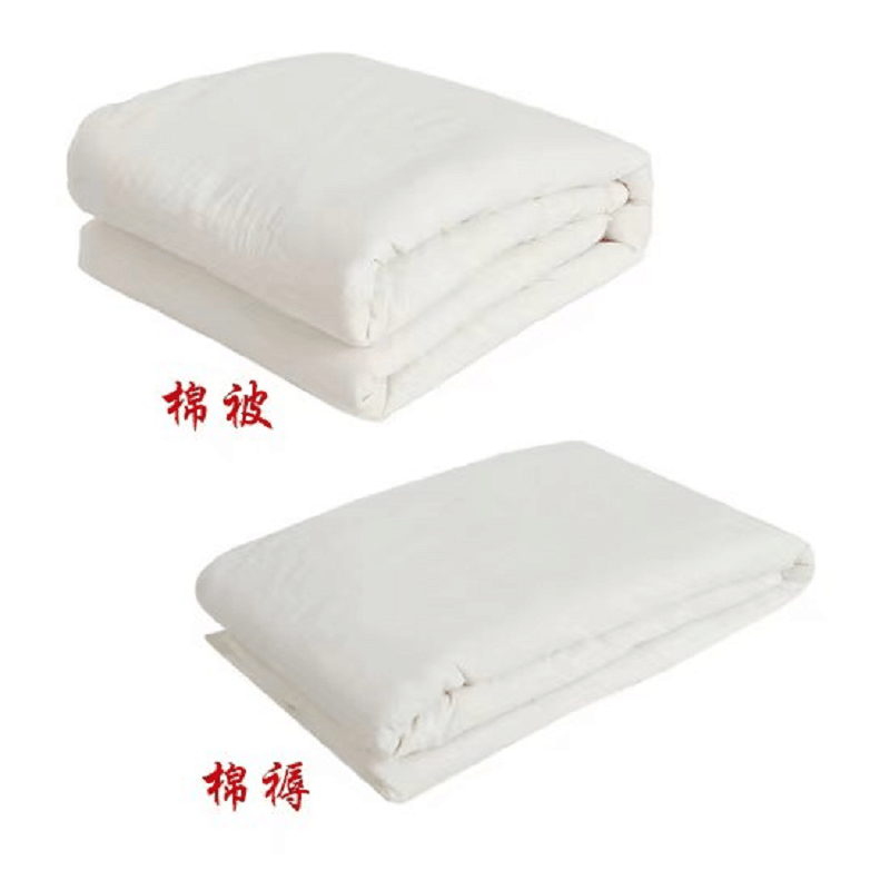 床上用品七件套(白)150*210/5斤被+120*210/4斤褥+三件套枕芯+灰格枕巾 套图片