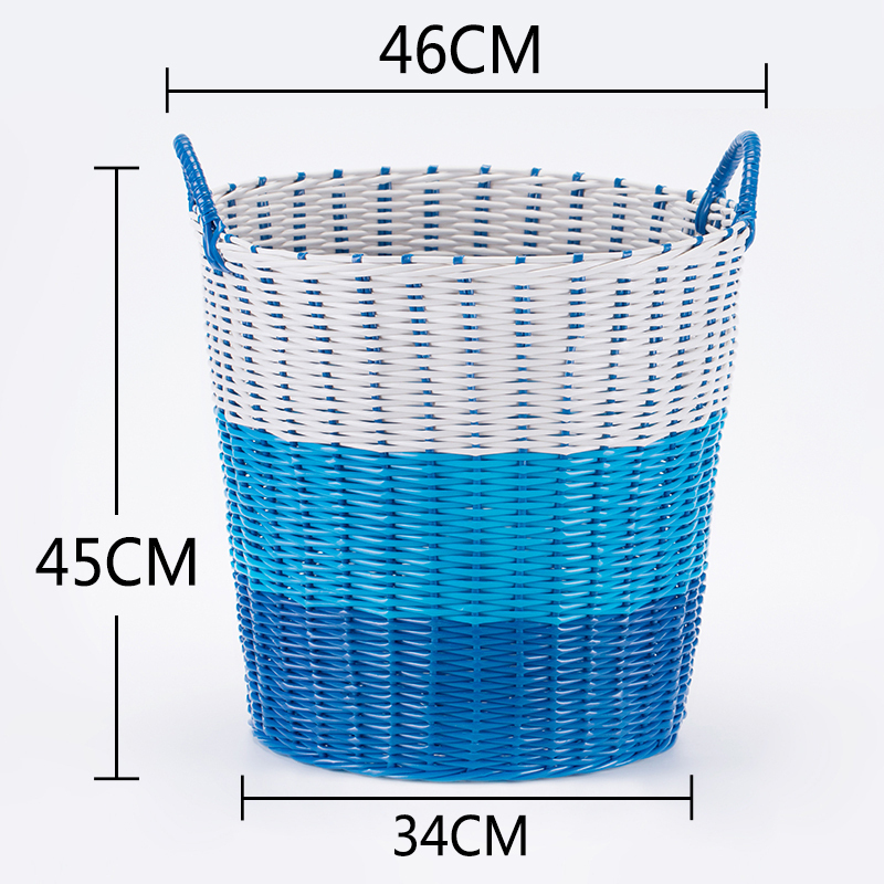 美帮汇简约玩具收纳筐宝宝玩具桶家用卧室脏衣服收纳儿童收纳桶 简洁蓝色渐变升级款(特大号)其他